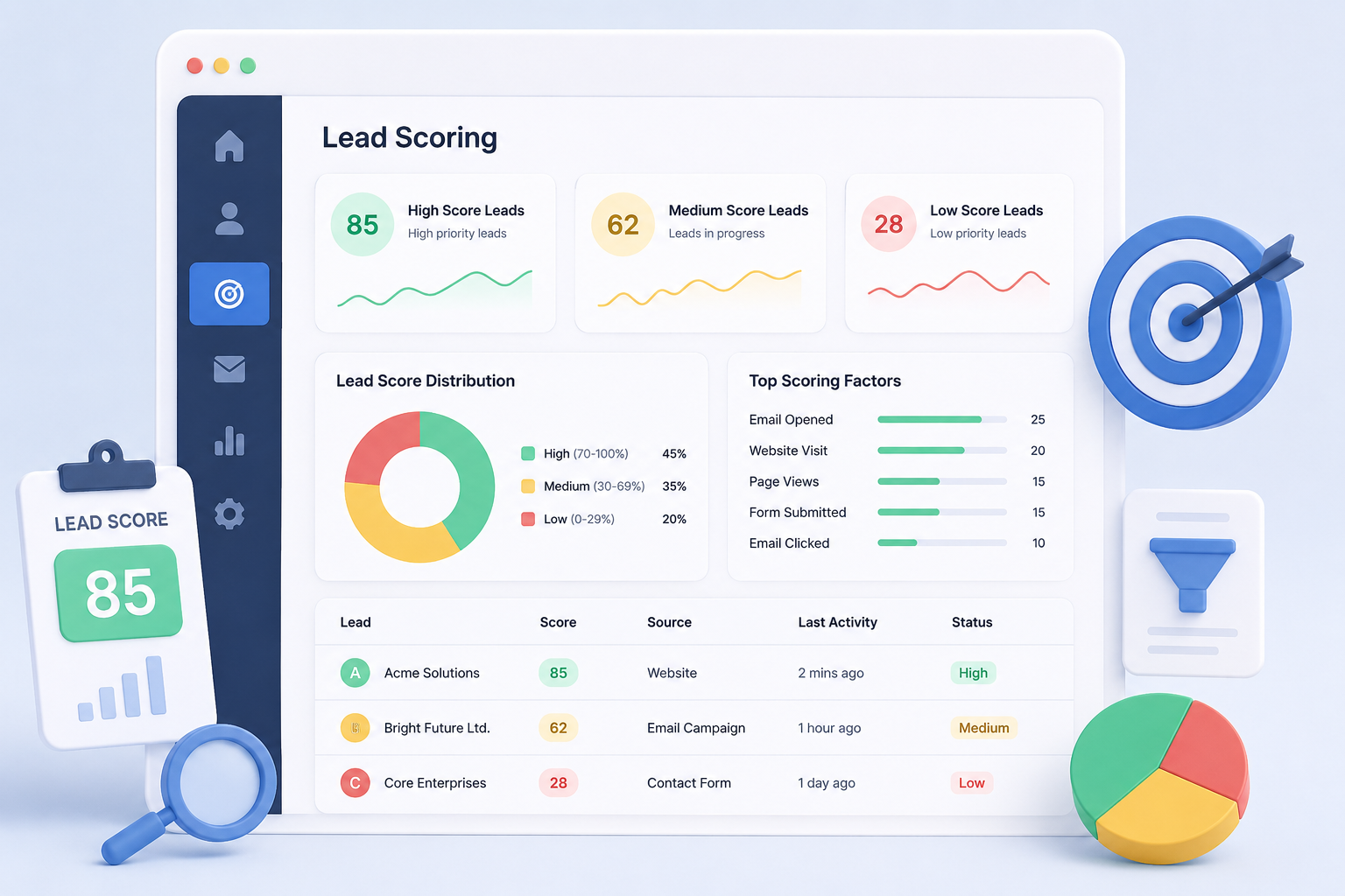 lead scoring funnel diagram